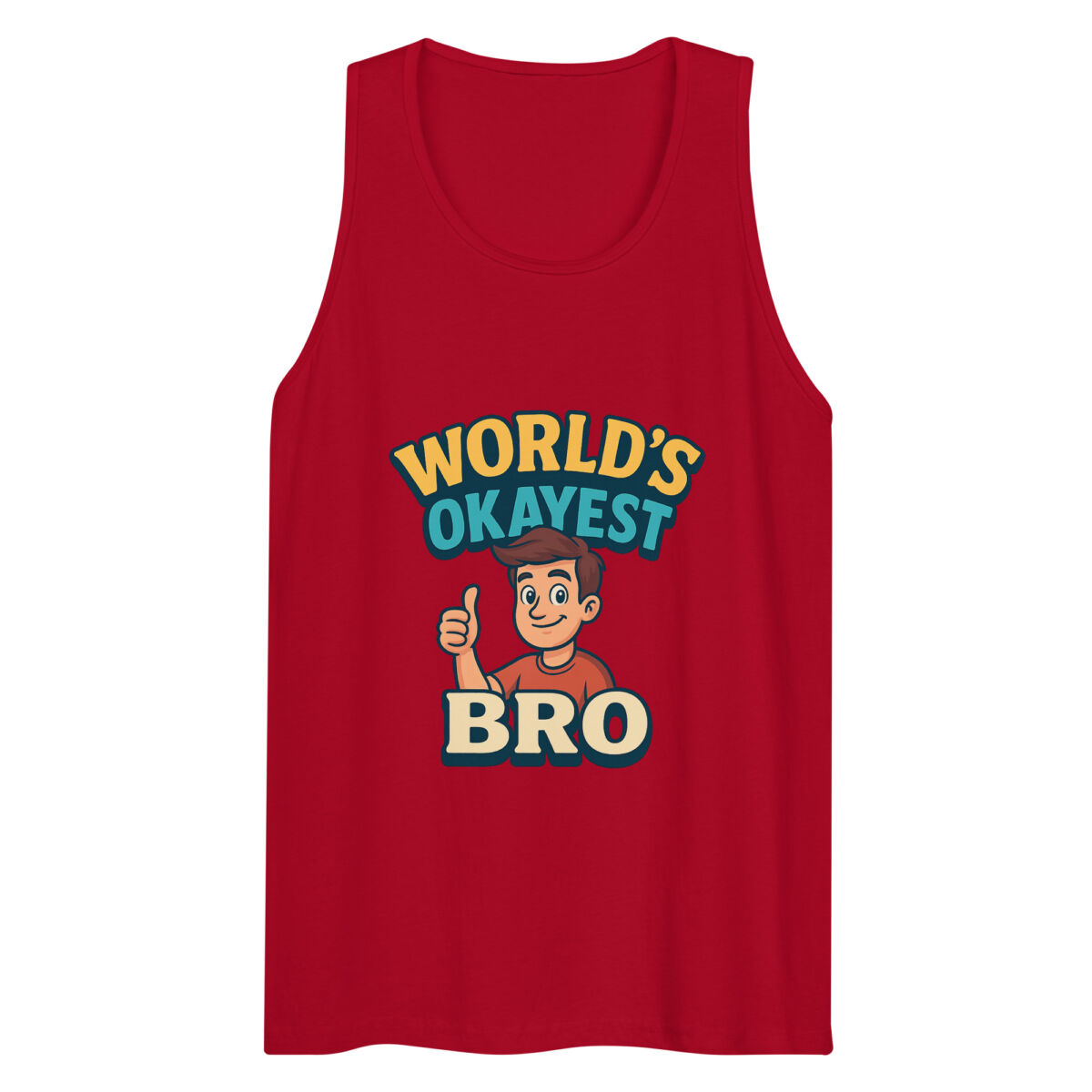 World Okayest Bro Men’s premium tank top - Image 3