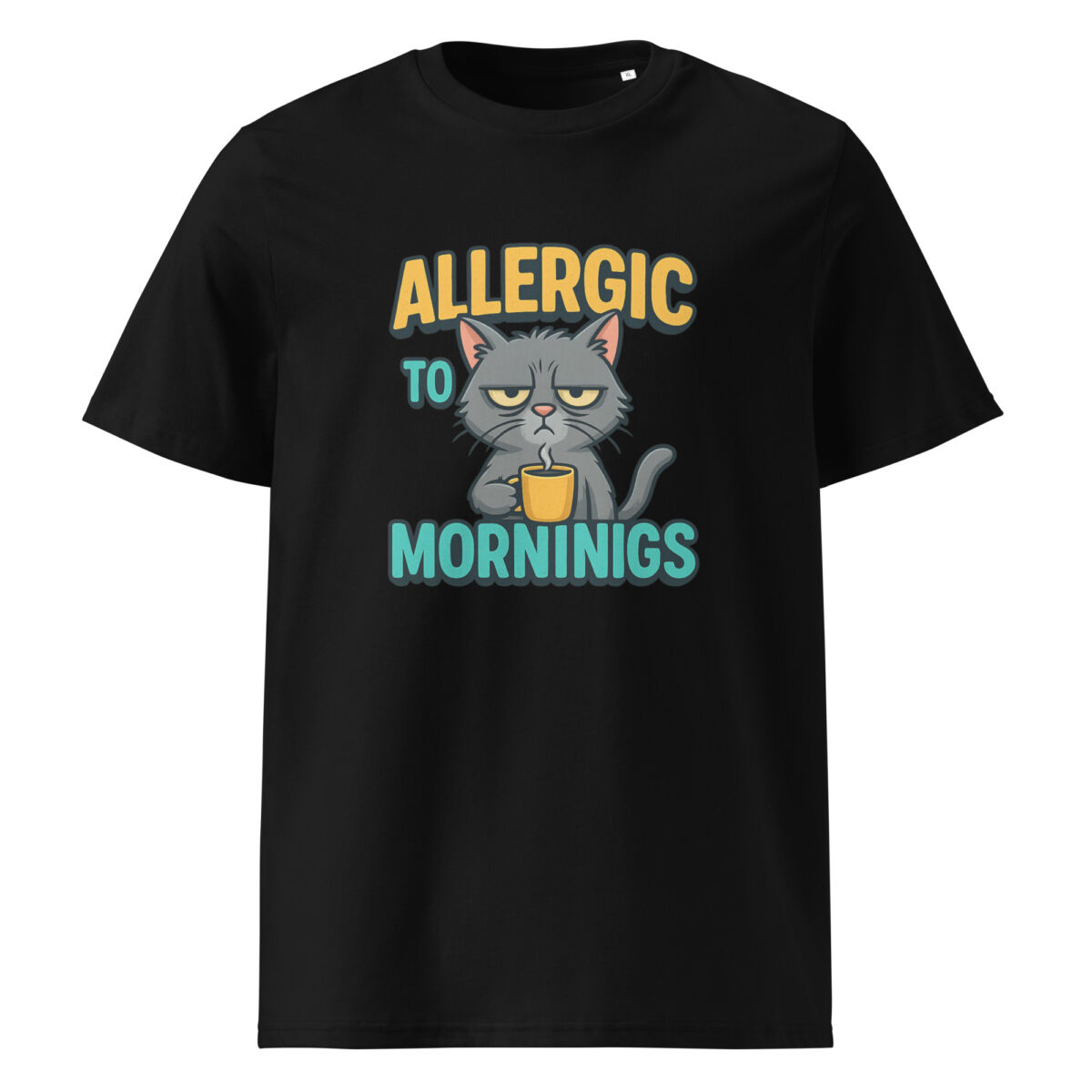 Allergic to Mornings organic cotton t-shirt - Image 2