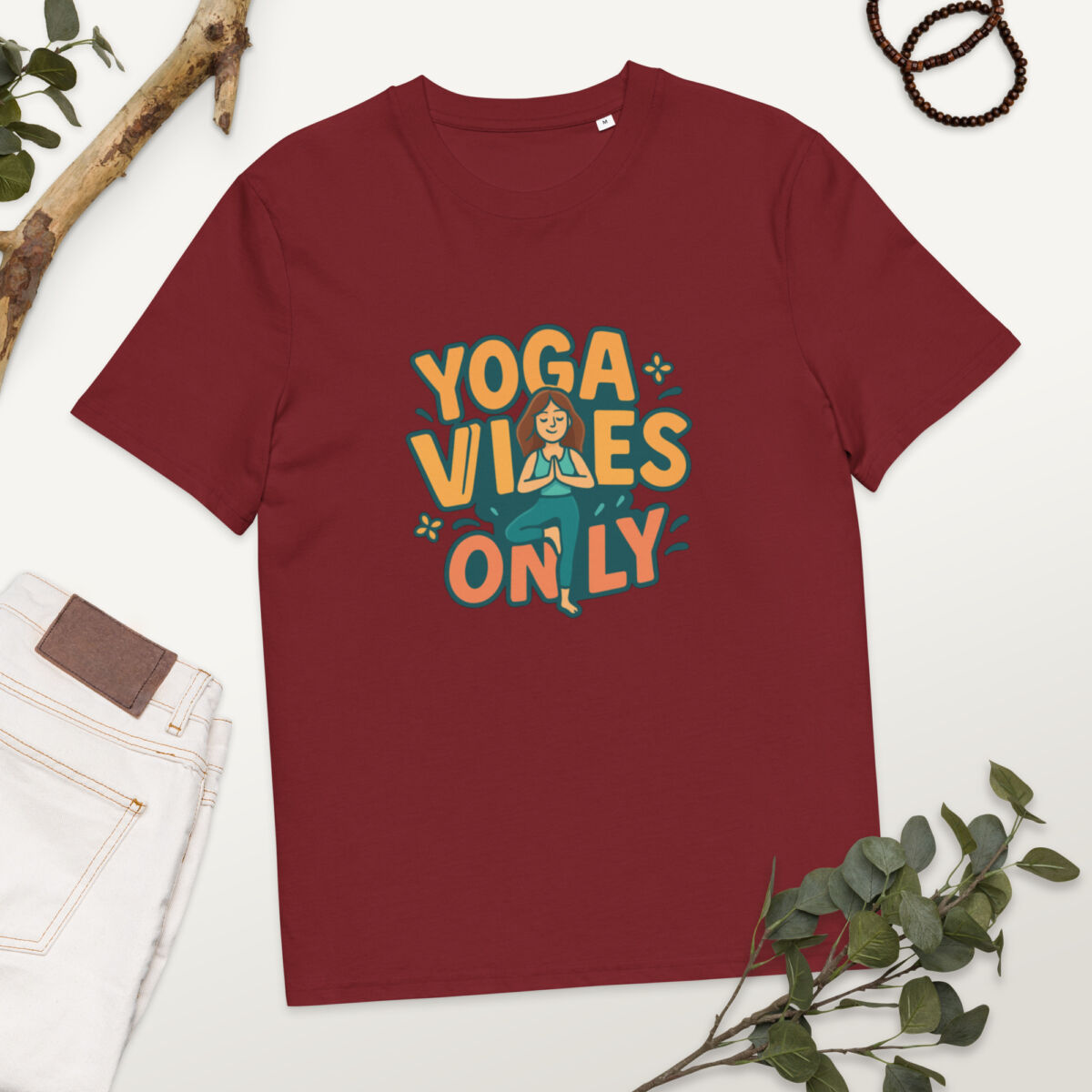Yoga Vibes Only organic cotton t-shirt - Image 5