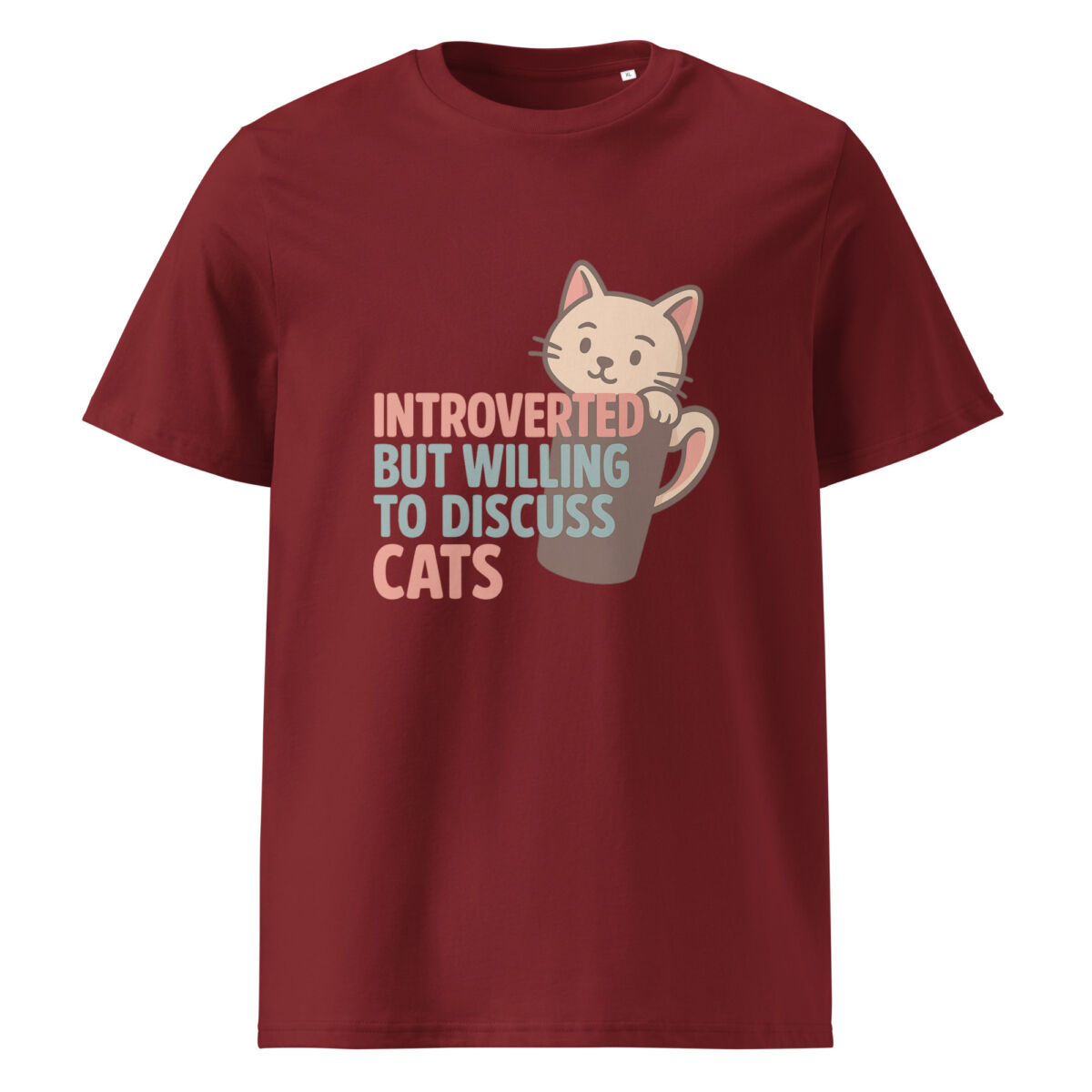 Introverted but Willing to Discuss Cats organic cotton t-shirt - Image 5