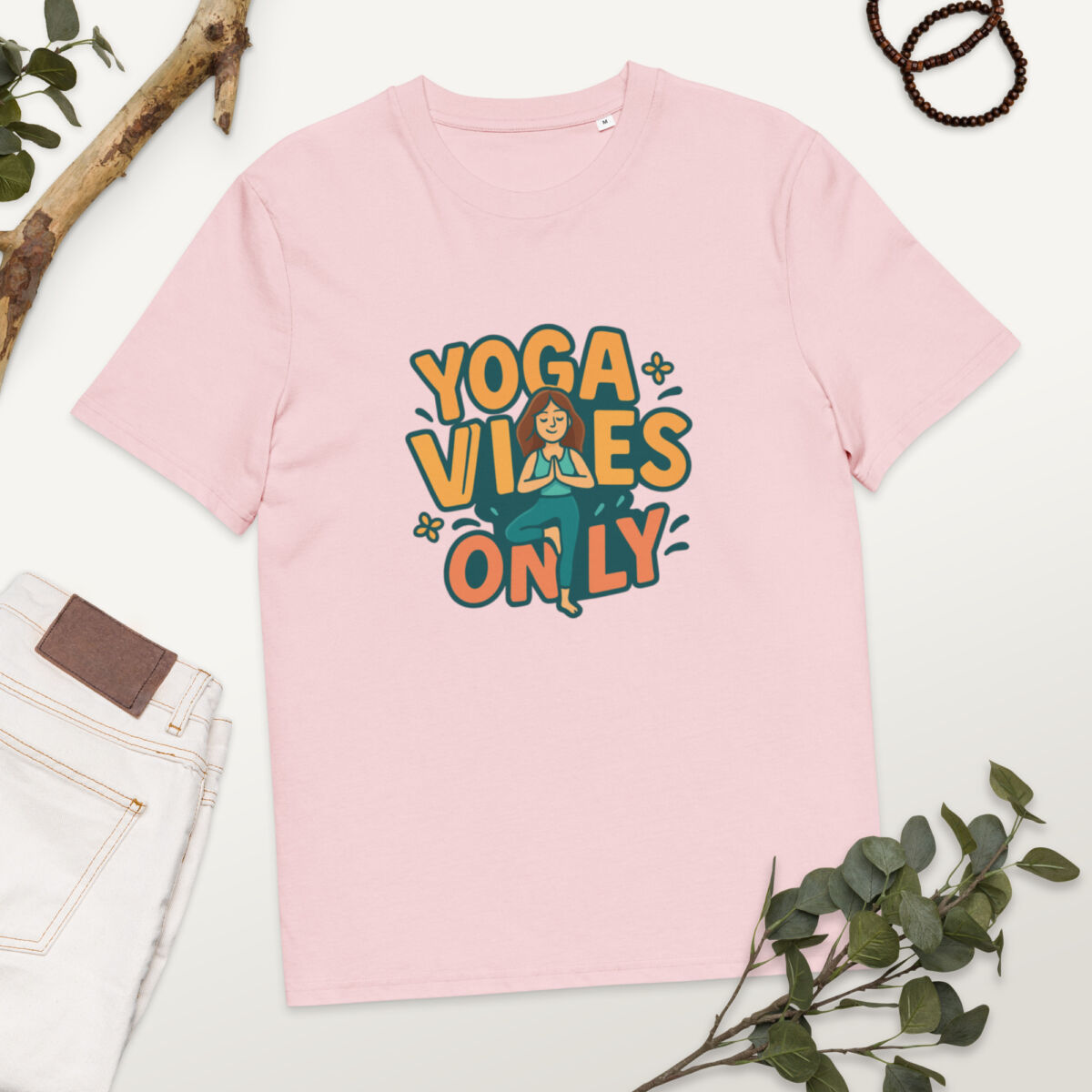 Yoga Vibes Only organic cotton t-shirt - Image 14