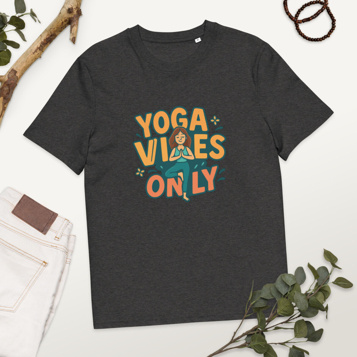 Yoga Vibes Only organic cotton t-shirt - Image 4