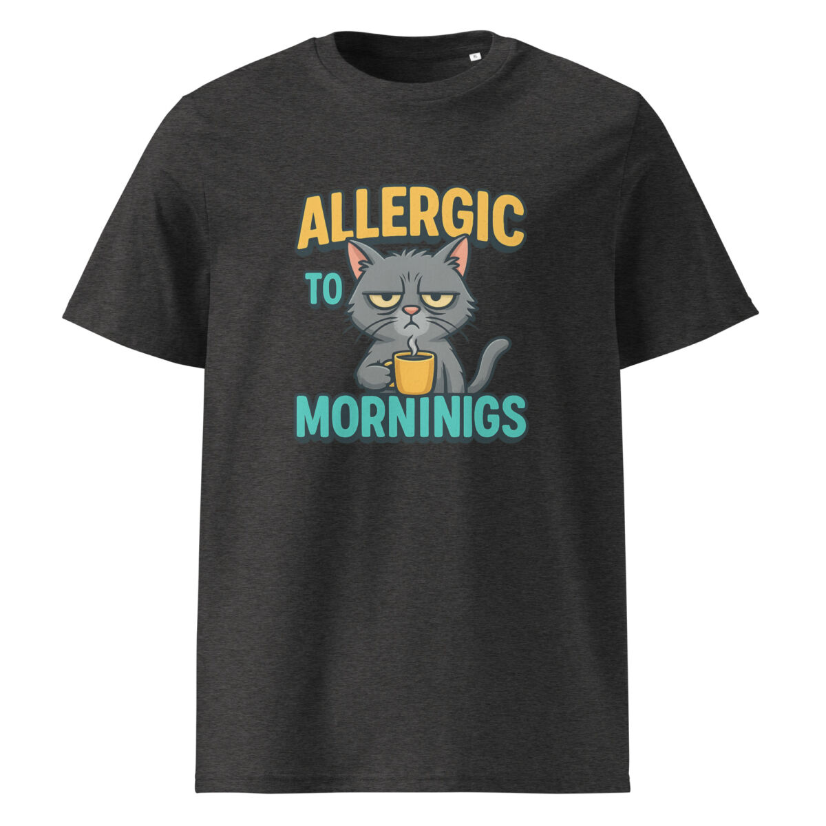 Allergic to Mornings organic cotton t-shirt - Image 4