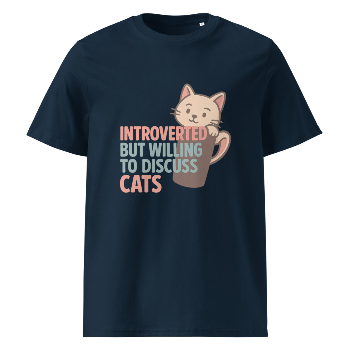 Introverted but Willing to Discuss Cats organic cotton t-shirt - Image 3