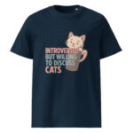Introverted but Willing to Discuss Cats organic cotton t-shirt - Image 3