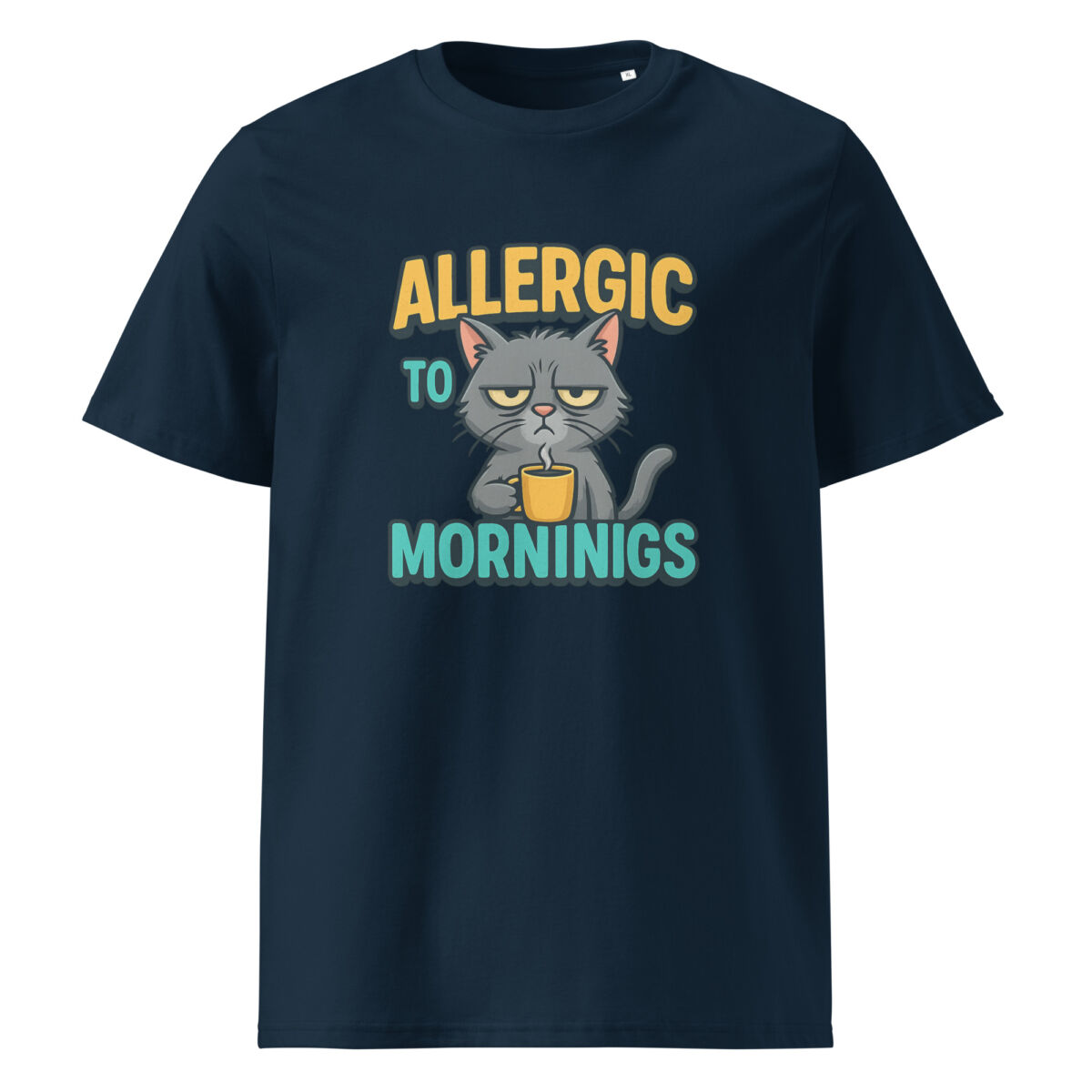 Allergic to Mornings organic cotton t-shirt - Image 3