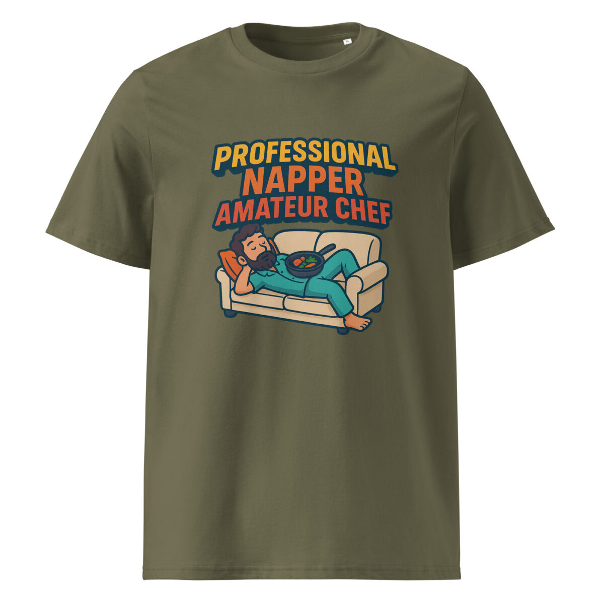 Professional Napper, Amateur Chef organic cotton t-shirt - Image 8