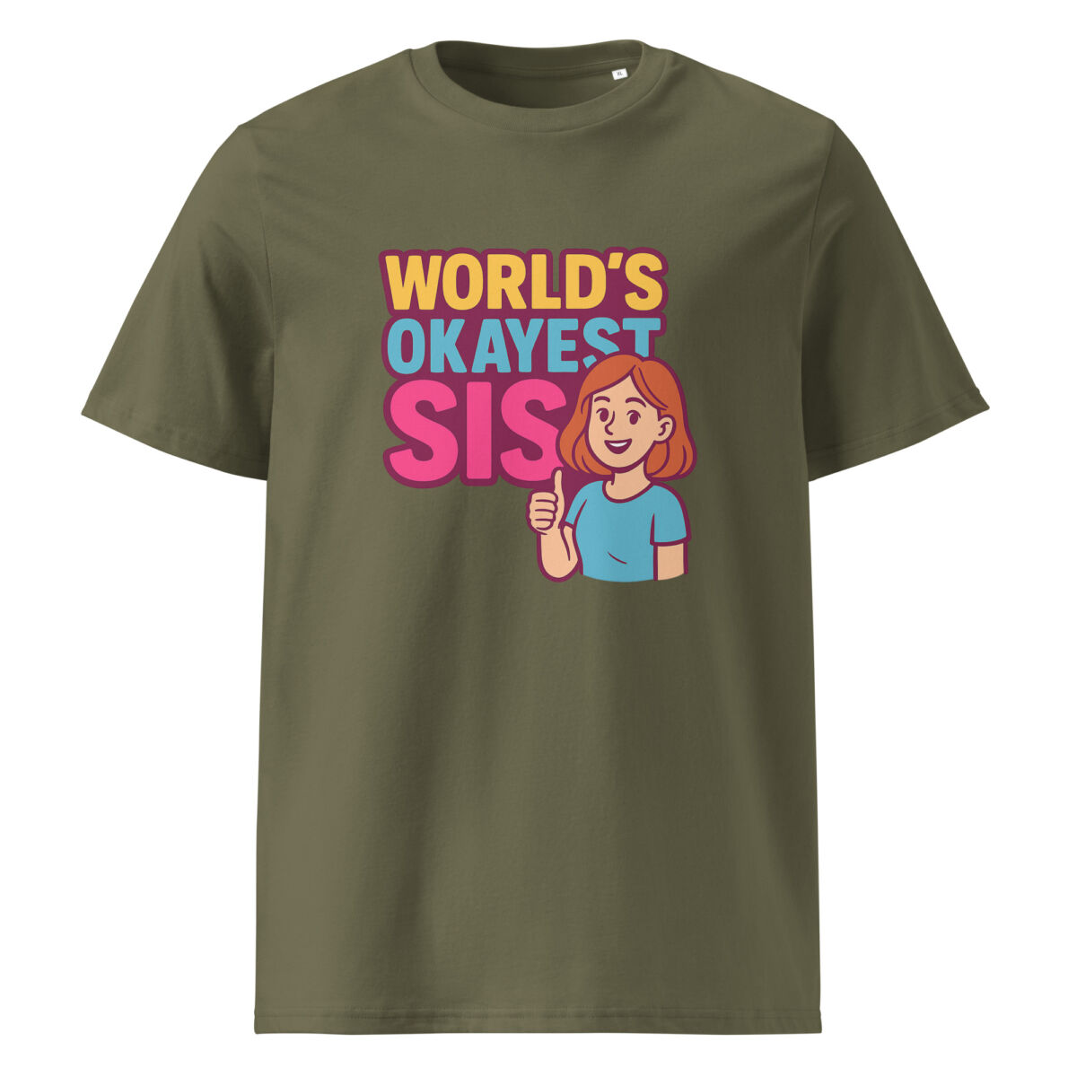 Worlds Okayest Sis organic cotton t-shirt - Image 8