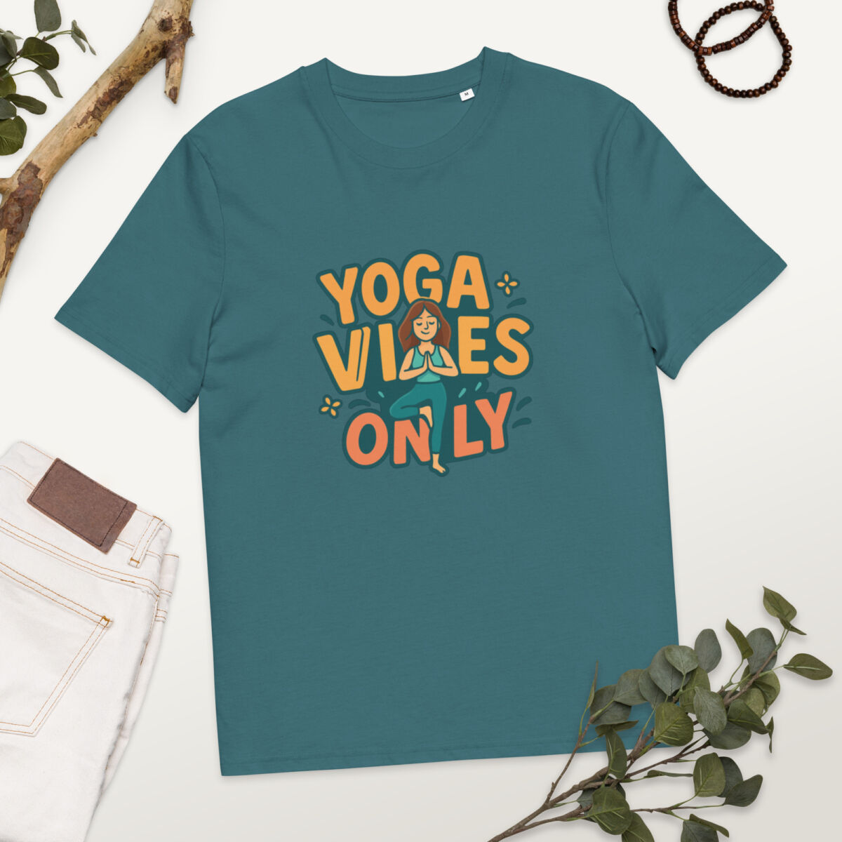 Yoga Vibes Only organic cotton t-shirt - Image 8