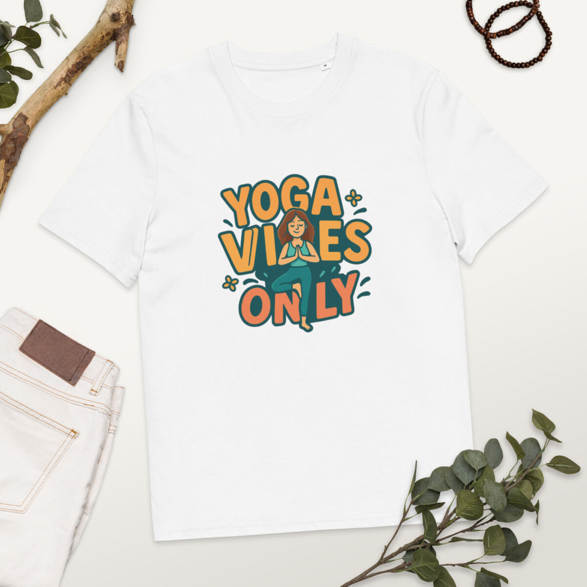 Yoga Vibes Only organic cotton t-shirt - Image 15