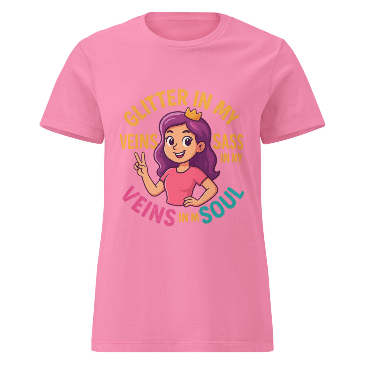 Glitter in My Veins, Sass in My Soul Women’s t-shirt - Image 6