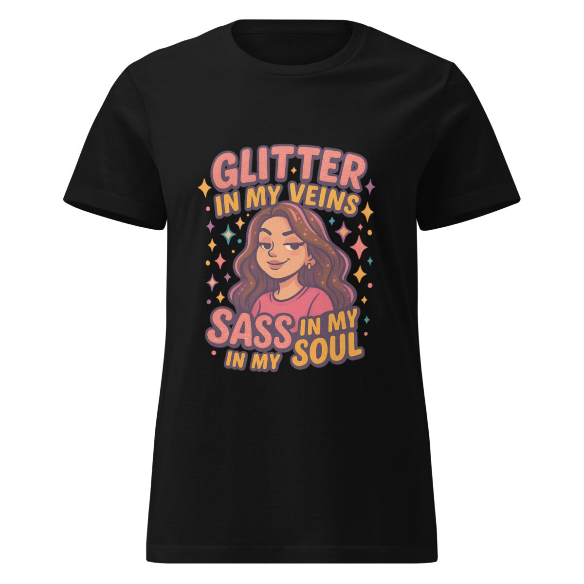 Glitter in My Veins, Sass in My Soul Women’s t-shirt - Image 2