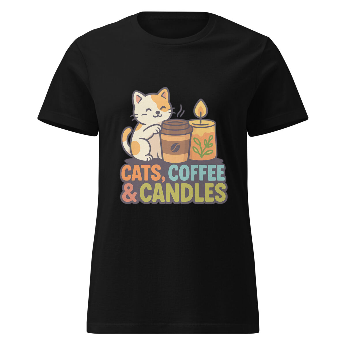 Cats, Coffee, & Candles Women’s t-shirt - Image 2