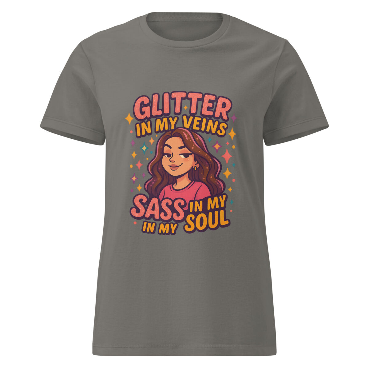Glitter in My Veins, Sass in My Soul Women’s t-shirt - Image 6
