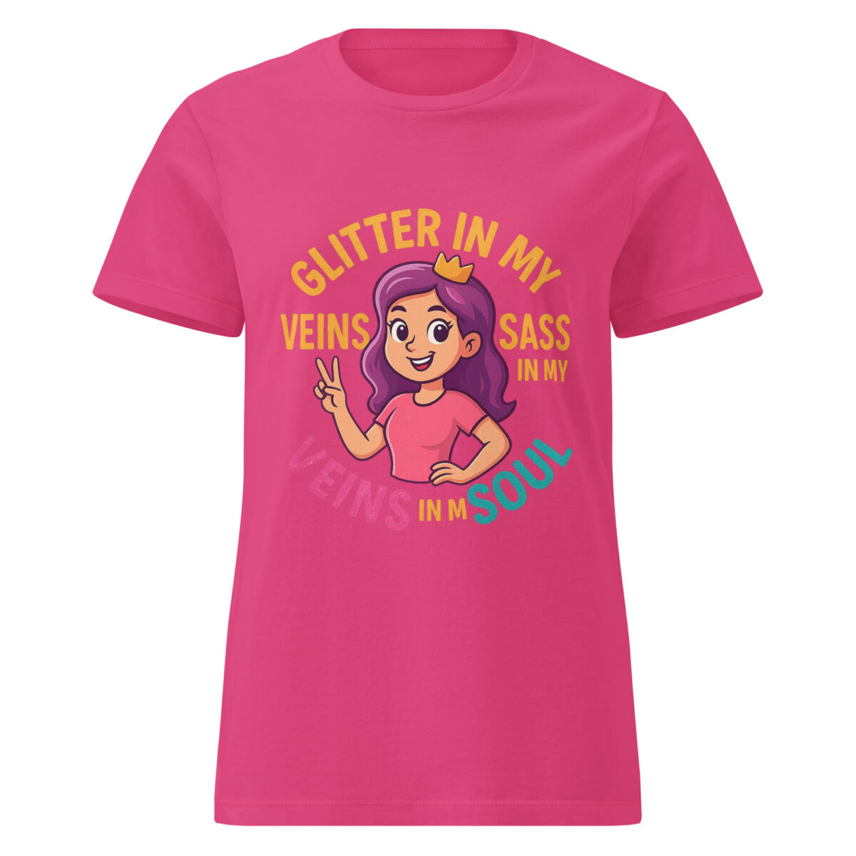 Glitter in My Veins, Sass in My Soul Women’s t-shirt - Image 4