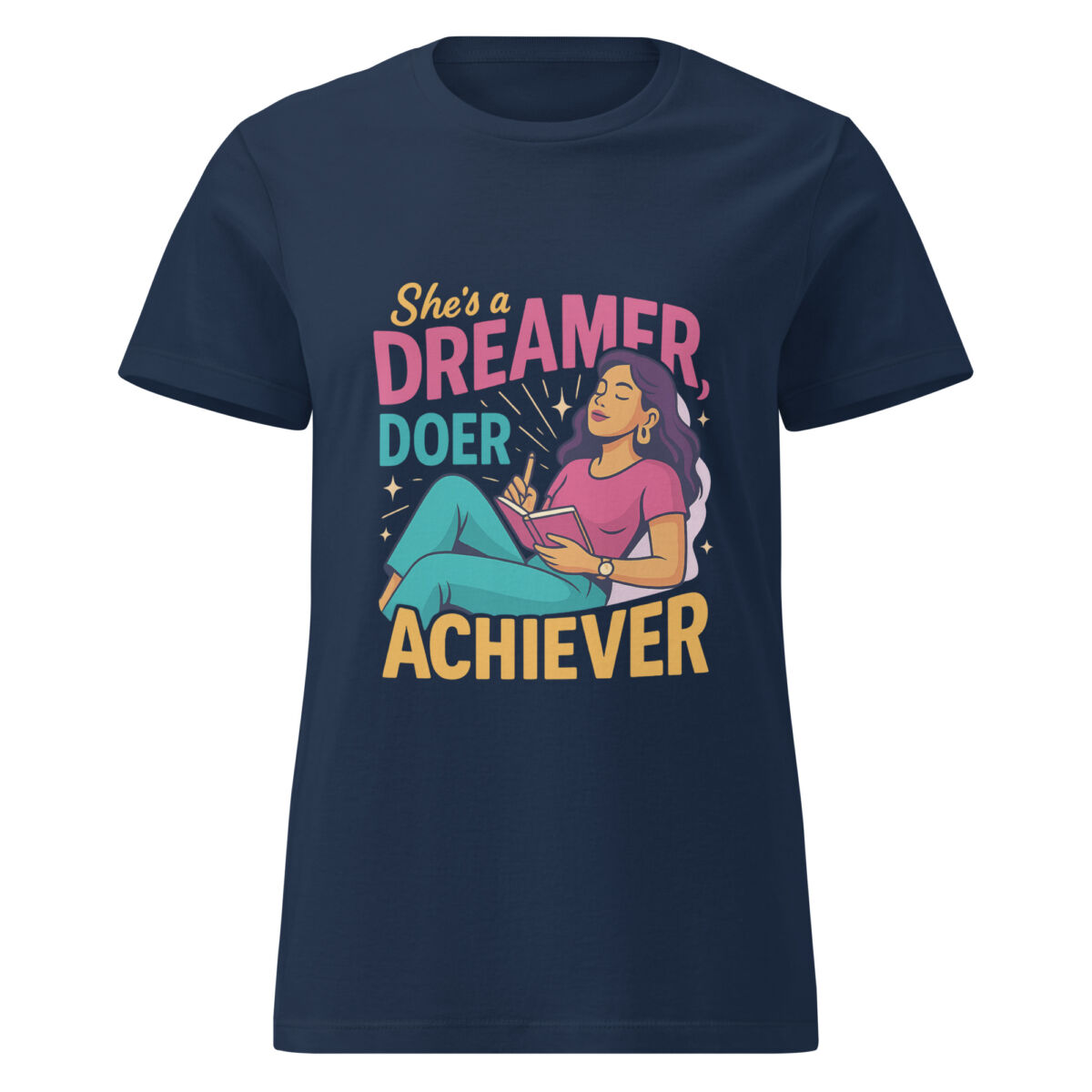 She’s a Dreamer, Doer, and Achiever Women’s basic softstyle t-shirt - Image 2
