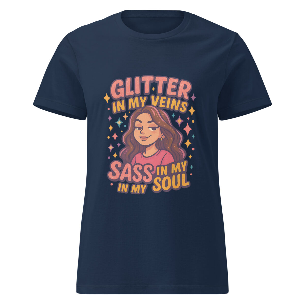 Glitter in My Veins, Sass in My Soul Women’s t-shirt - Image 3