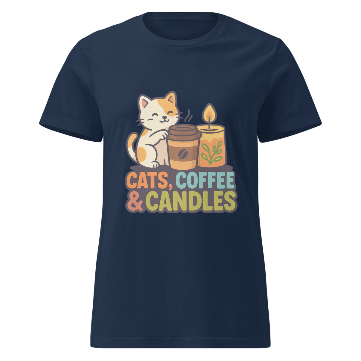 Cats, Coffee, & Candles Women’s t-shirt - Image 3
