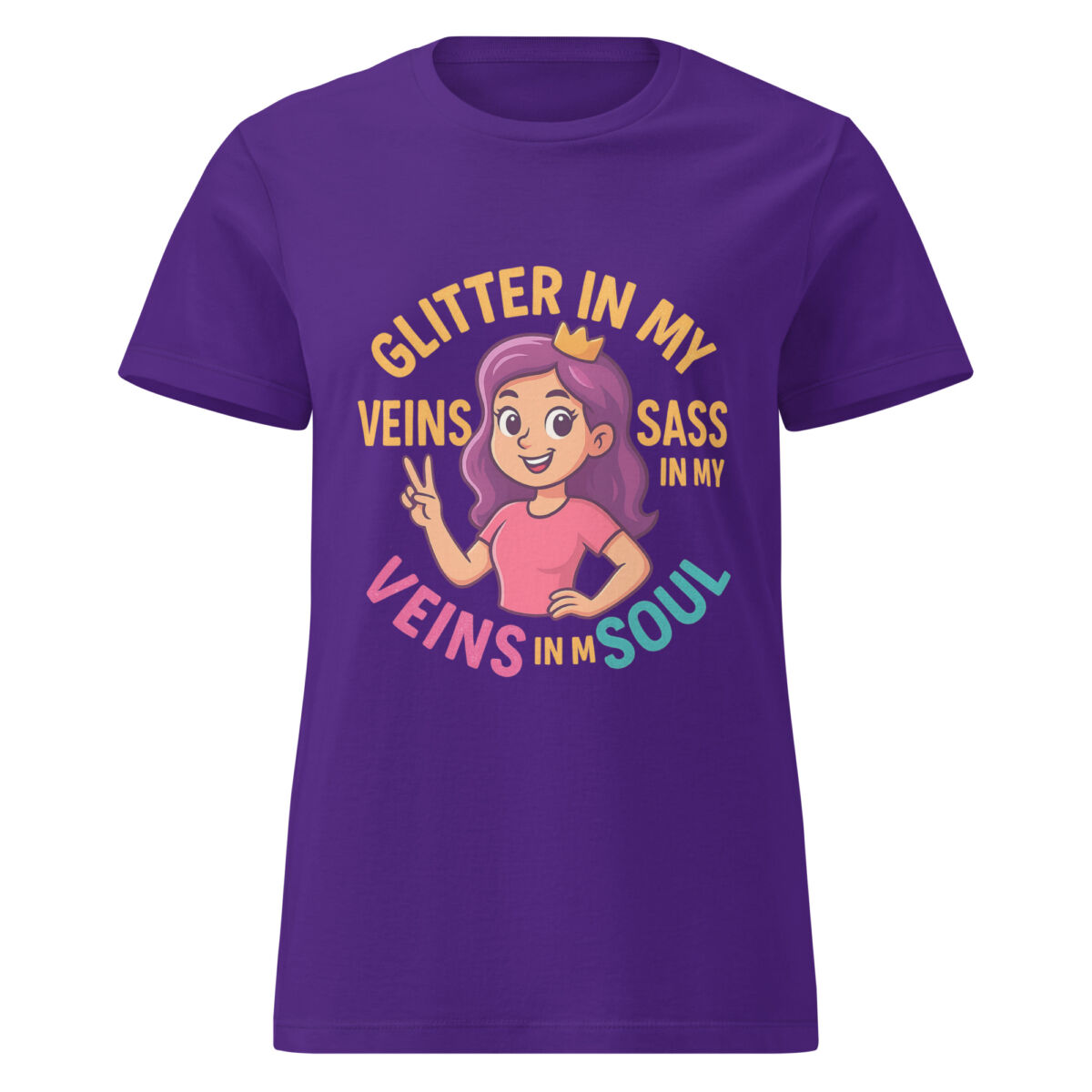 Glitter in My Veins, Sass in My Soul Women’s t-shirt - Image 3