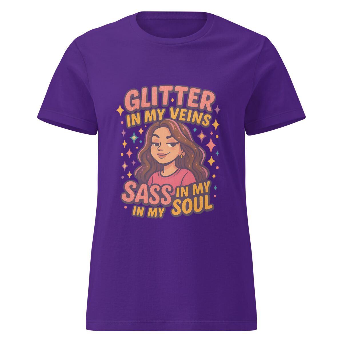 Glitter in My Veins, Sass in My Soul Women’s t-shirt - Image 4