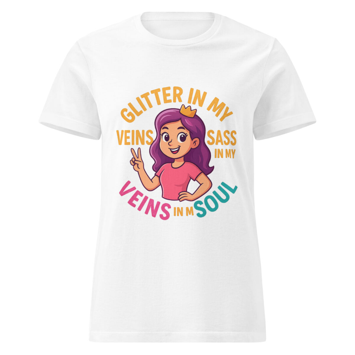 Glitter in My Veins, Sass in My Soul Women’s t-shirt - Image 7